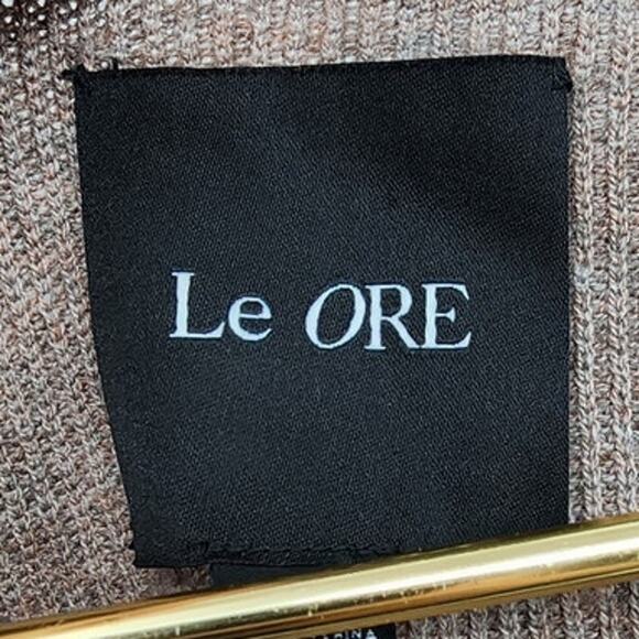 Le Ore Revolve Lodi Pointelle Knit Wrap Cardigan Size Medium In Walnut - Picture 8 of 9